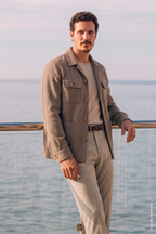 Vizon Balıksırtı Pamuk Dört Cepli Erkek Overshirt