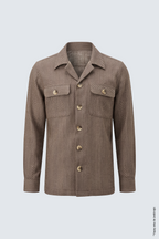 Vizon Balıksırtı Pamuk Dört Cepli Erkek Overshirt