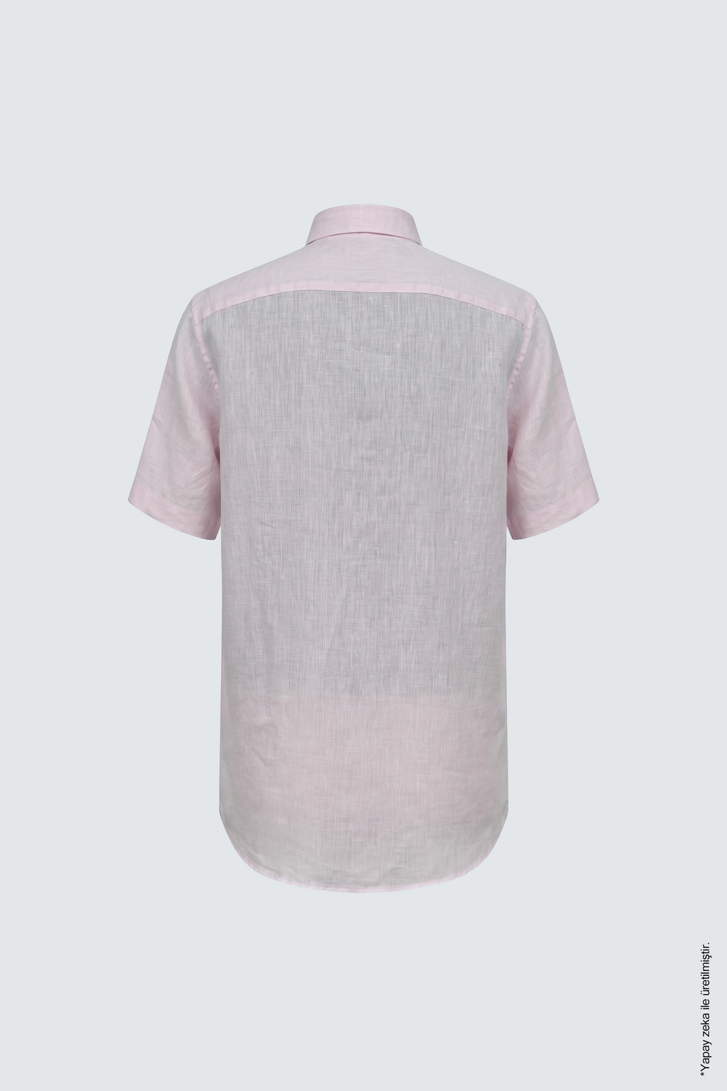 Pembe Keten Tek Cepli Kısa Kollu Regular Fit Erkek Gömlek