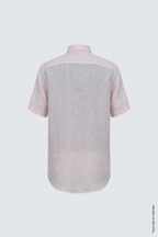Pembe Keten Tek Cepli Kısa Kollu Regular Fit Erkek Gömlek