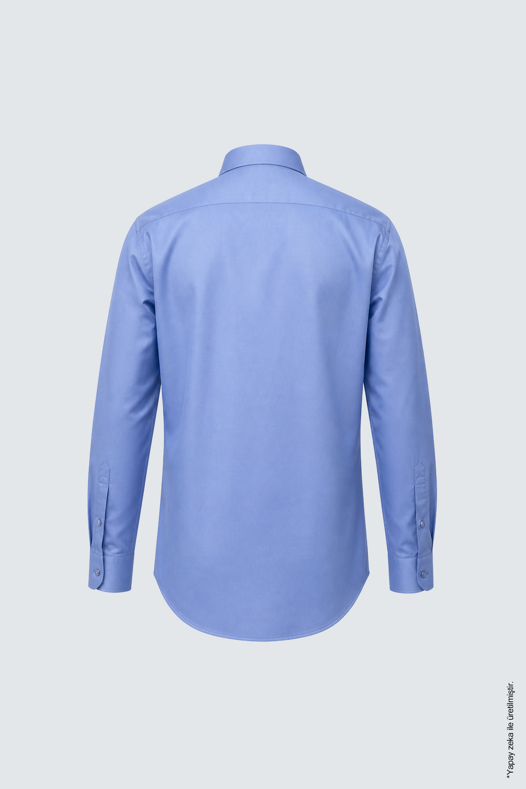 Non-Iron Mavi Uzun Kollu Pamuk Erkek Gömlek
