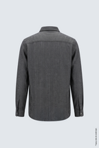 Antrasit Balıksırtı Pamuk Çift Cepli Erkek Overshirt