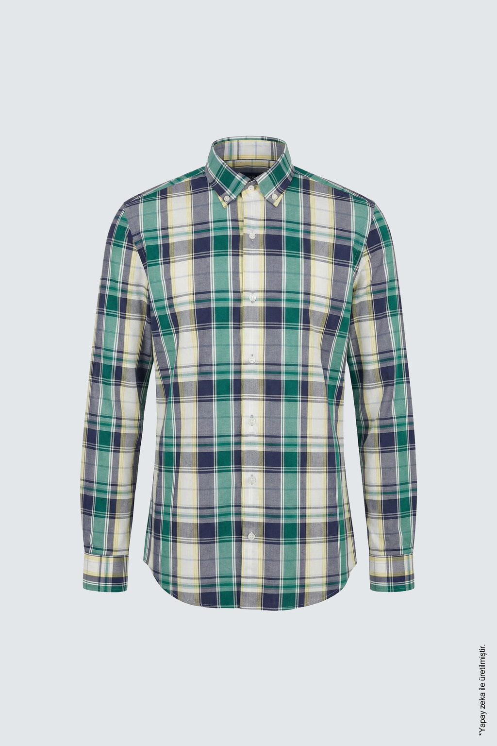 Açık Yeşil Slim Fit Erkek Gömlek – Ekose Pamuk