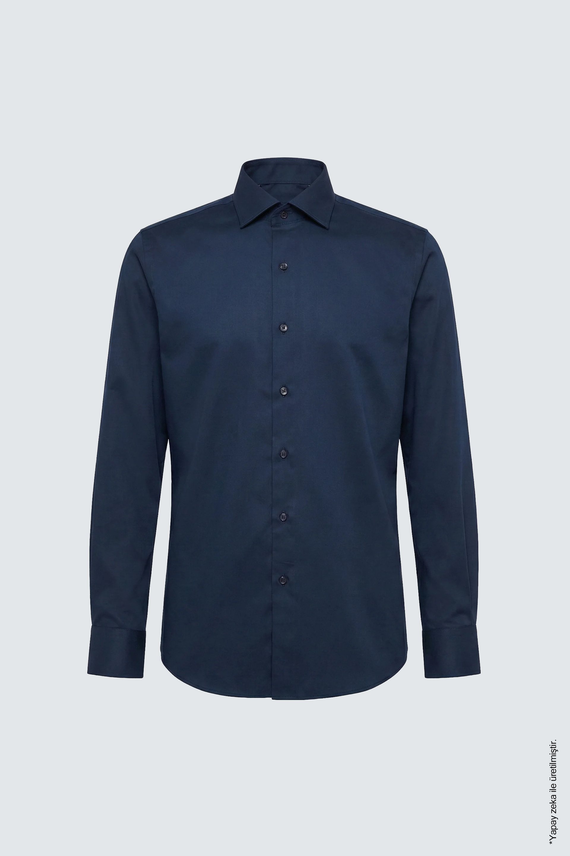 Koyu Lacivert Slim Fit Erkek Gömlek – Klasik Pamuk