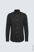 Siyah Slim Fit Erkek Gömlek – Desenli Pamuk