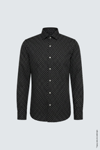Siyah Slim Fit Erkek Gömlek – Desenli Pamuk