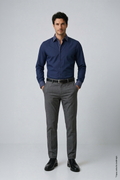Slim Fit Erkek Gömlek – Kontrast Yaka Double Manşet