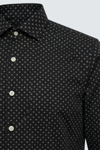 Siyah Slim Fit Erkek Gömlek – Desenli Pamuk