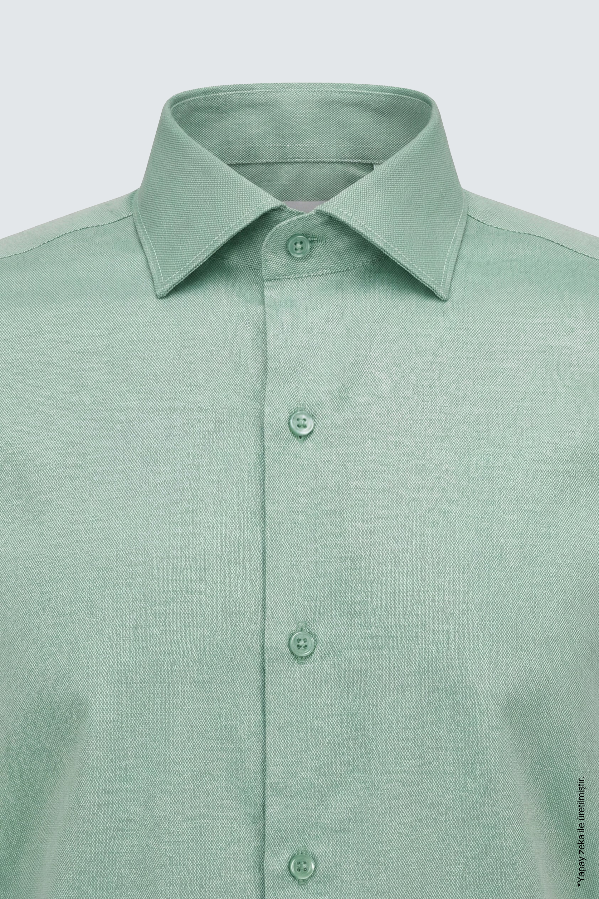 Açık Yeşil Slim Fit Erkek Gömlek – Kolay Ütülenebilir Pamuk