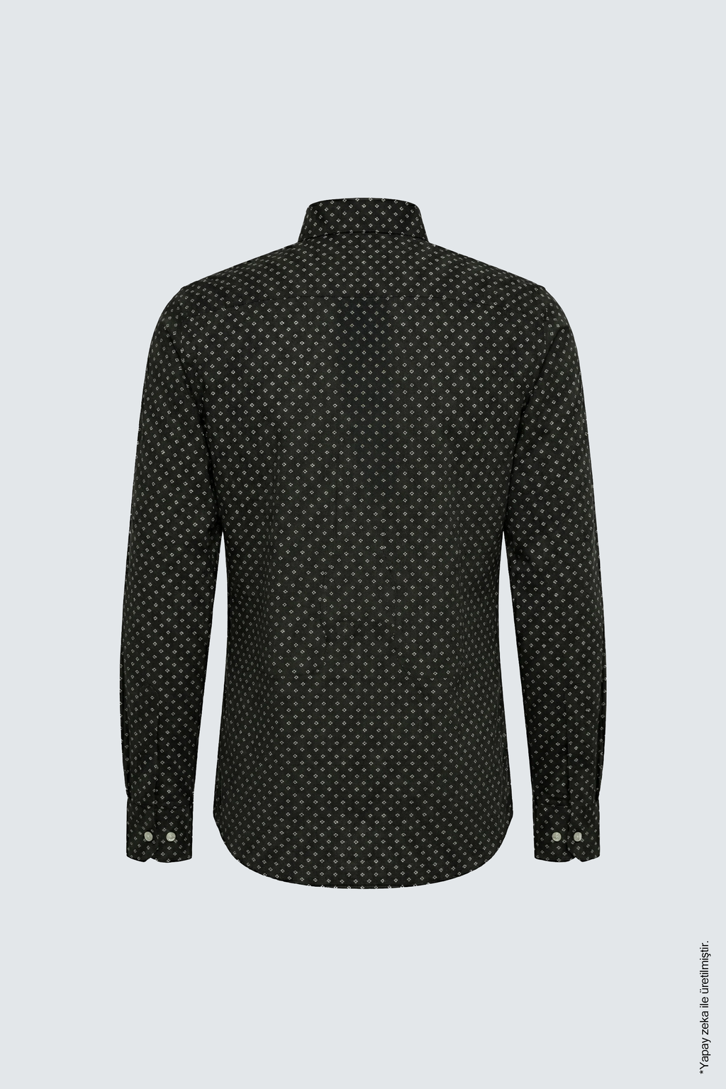 Siyah Slim Fit Erkek Gömlek – Desenli Pamuk
