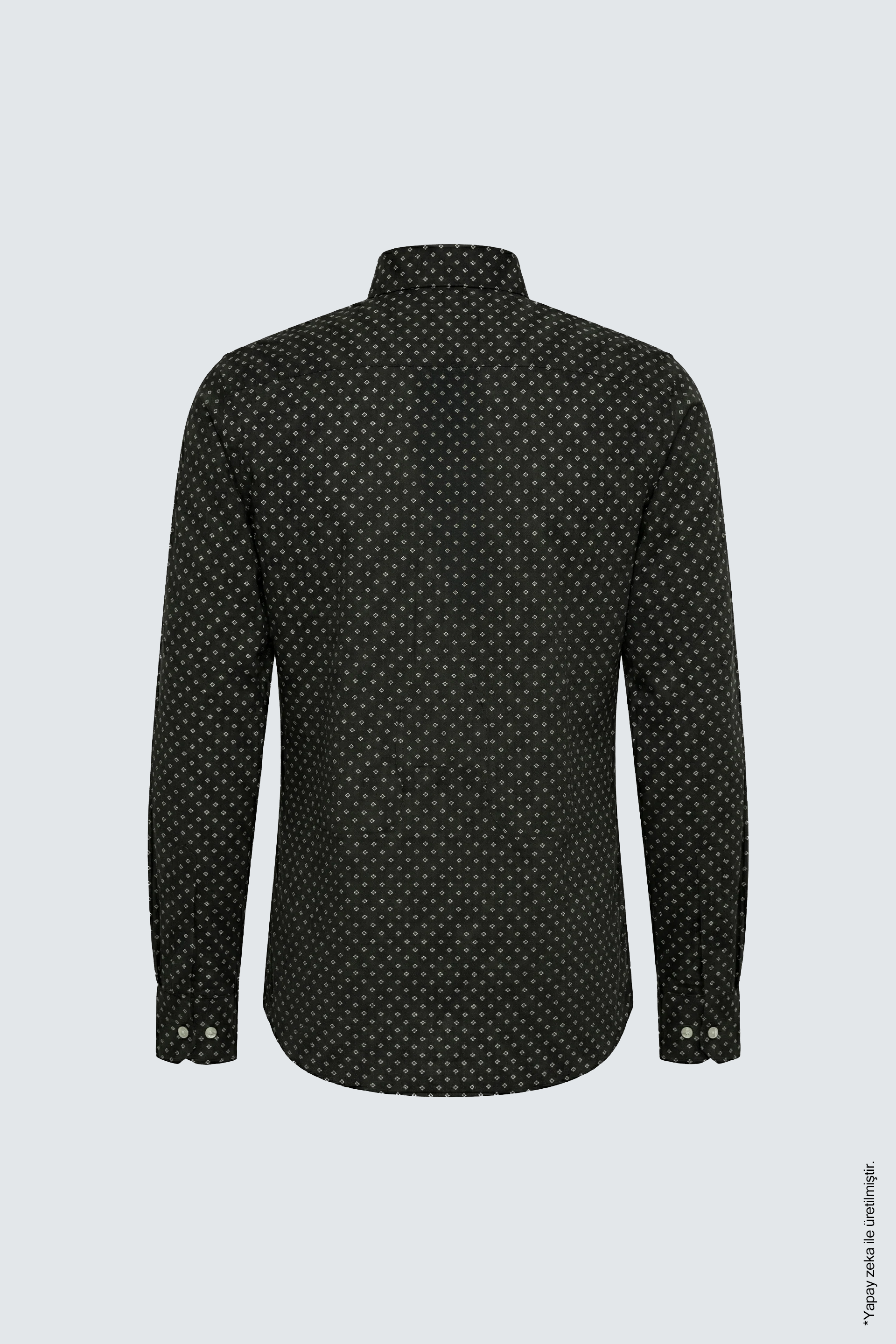 Siyah Slim Fit Erkek Gömlek – Desenli Pamuk