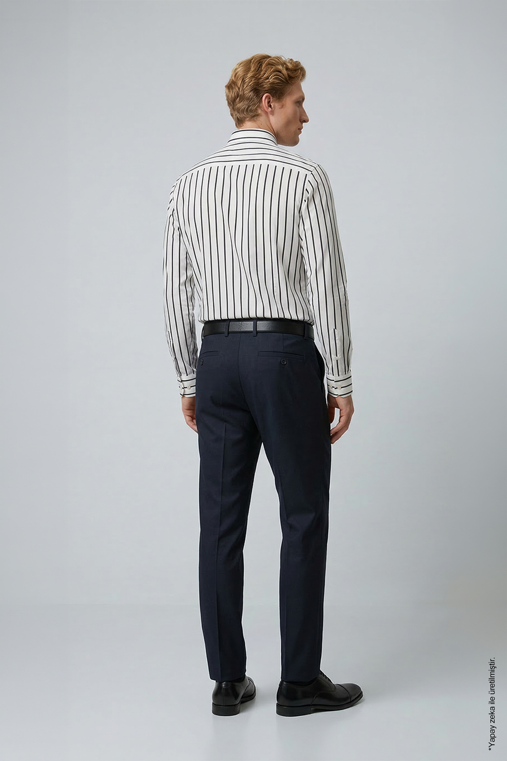 Siyah Çizgili Erkek Gömlek – Slim Fit Pamuk