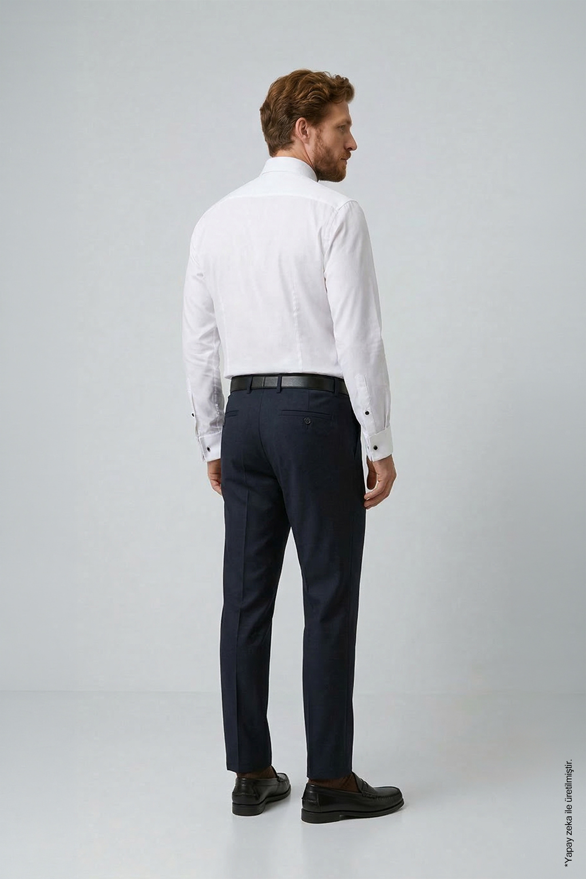 Beyaz Slim Fit Damatlık Gömlek – Ata Yaka Pamuk Piliseli