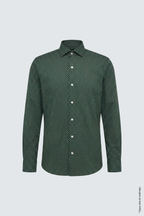 Koyu Yeşil Slim Fit Erkek Gömlek – Desenli Pamuk