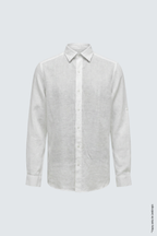 Beyaz Slim Fit Erkek Gömlek – Keten Yazlık