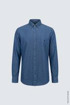 İndigo Denim Slim Fit Erkek Gömlek – Düğmeli Yaka