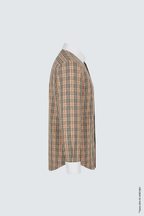 Slim Fit Erkek Gömlek – Ekose Kontrast Yaka Pamuk