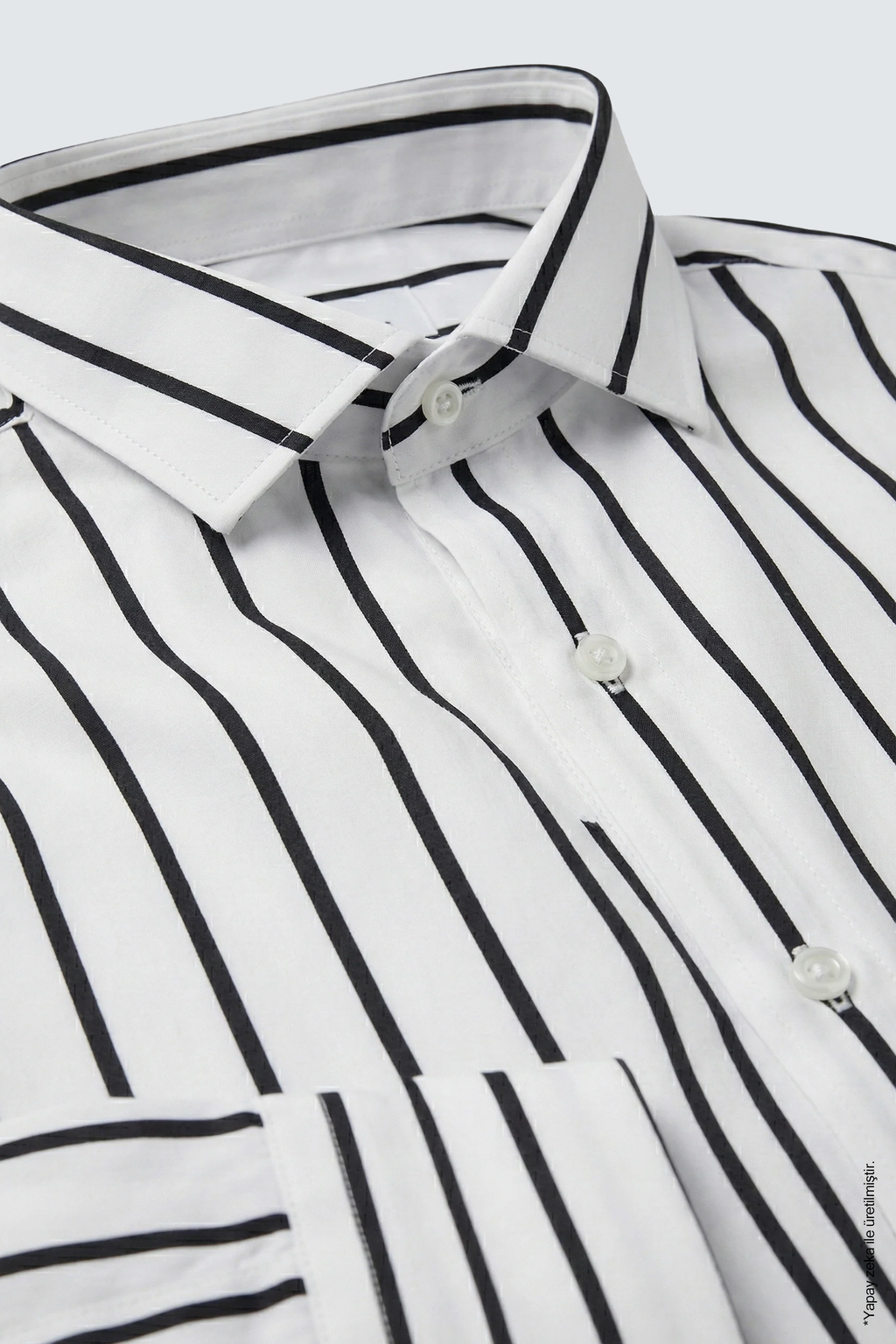 Siyah Çizgili Erkek Gömlek – Slim Fit Pamuk
