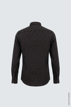 Siyah Uzun Kol Slim Fit Desenli Pamuk Erkek Gömlek