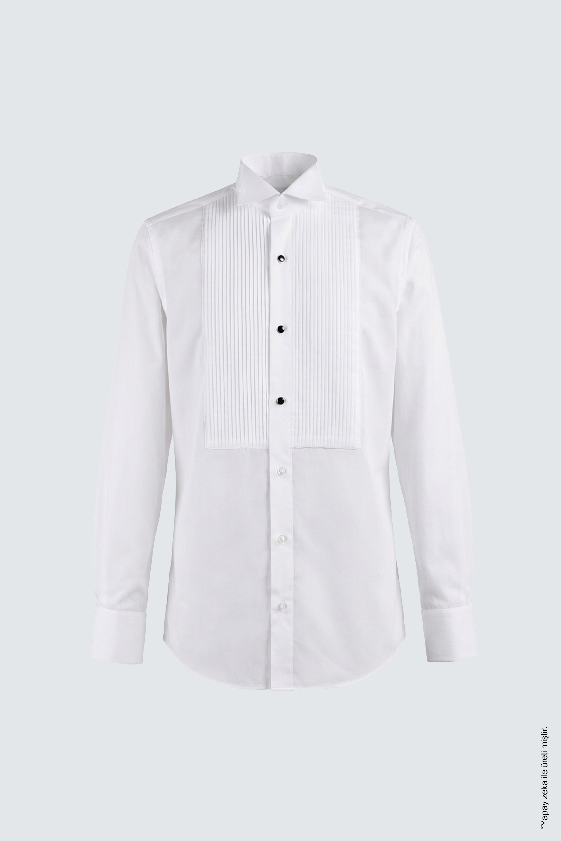 Beyaz Slim Fit Damatlık Gömlek – Ata Yaka Pamuk Piliseli