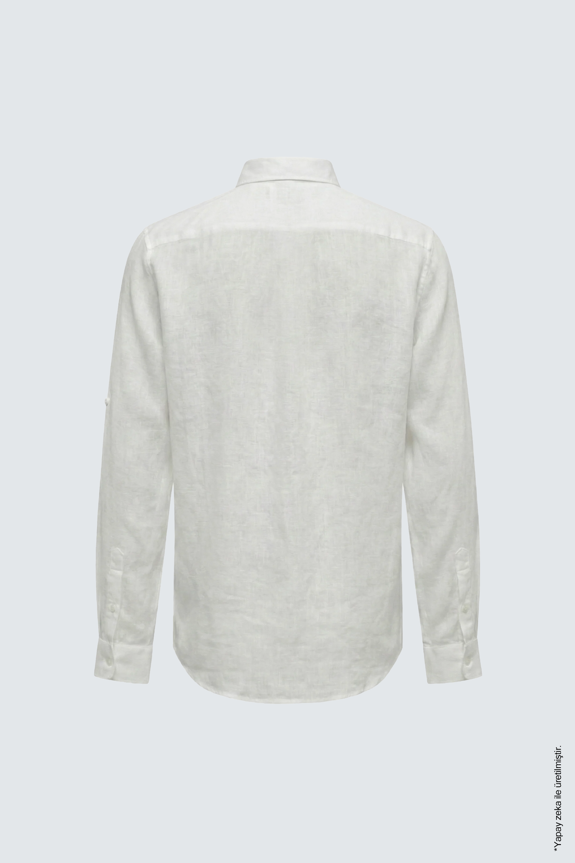 Beyaz Slim Fit Erkek Gömlek – Keten Yazlık