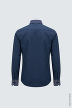 Slim Fit Erkek Gömlek – Kontrast Yaka Double Manşet