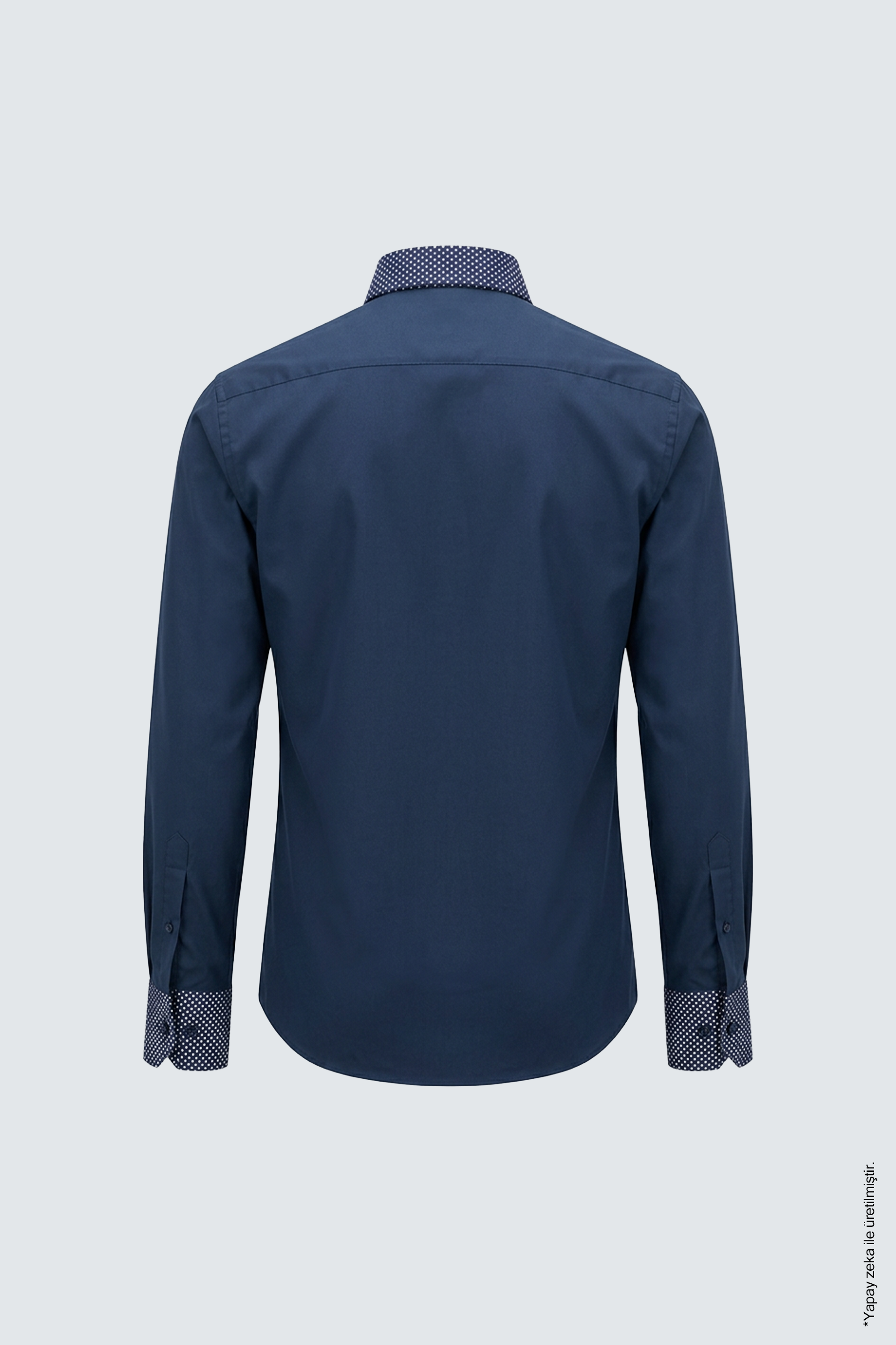 Slim Fit Erkek Gömlek – Kontrast Yaka Double Manşet