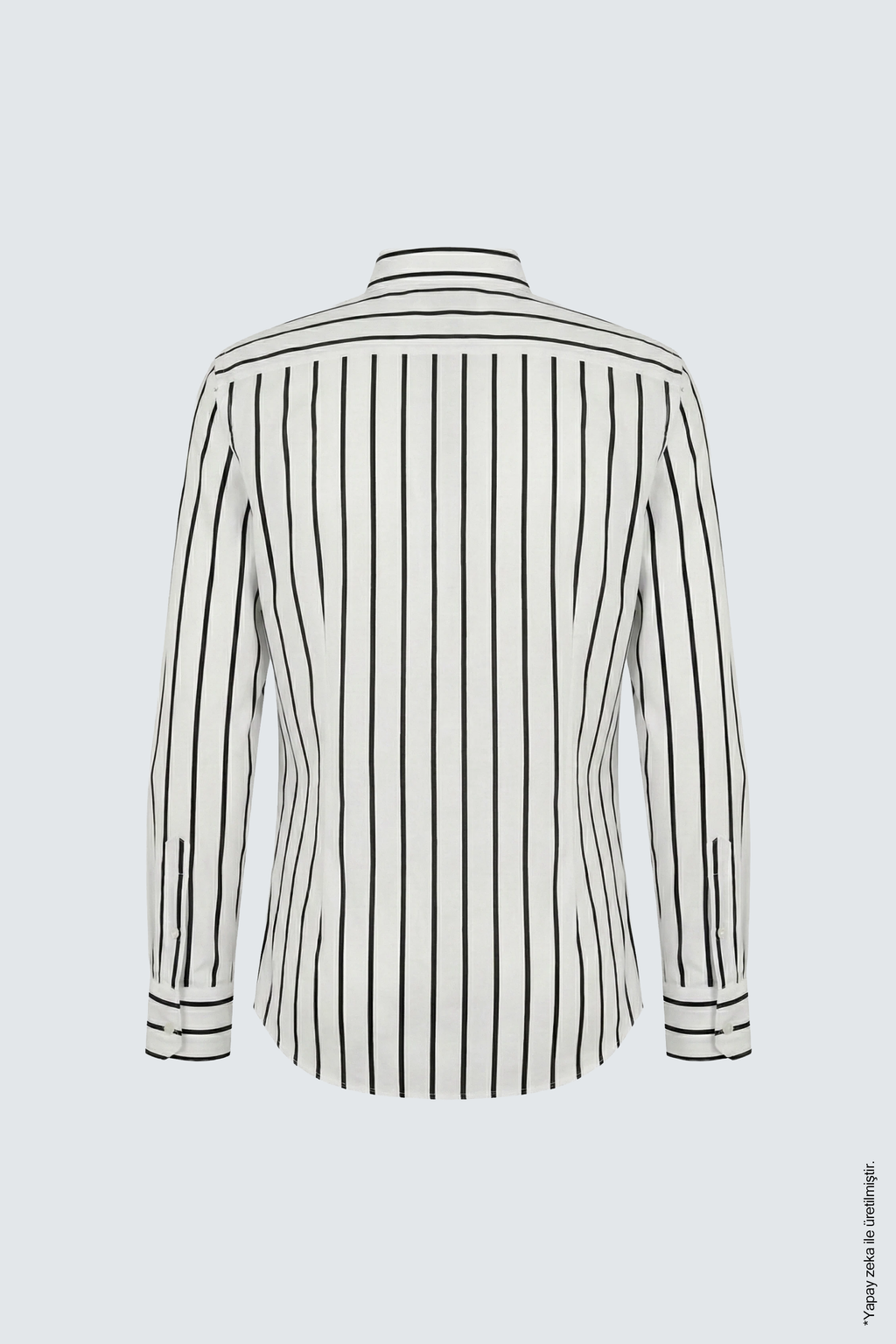 Siyah Çizgili Erkek Gömlek – Slim Fit Pamuk