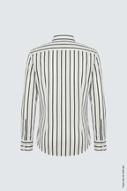 Siyah Çizgili Erkek Gömlek – Slim Fit Pamuk