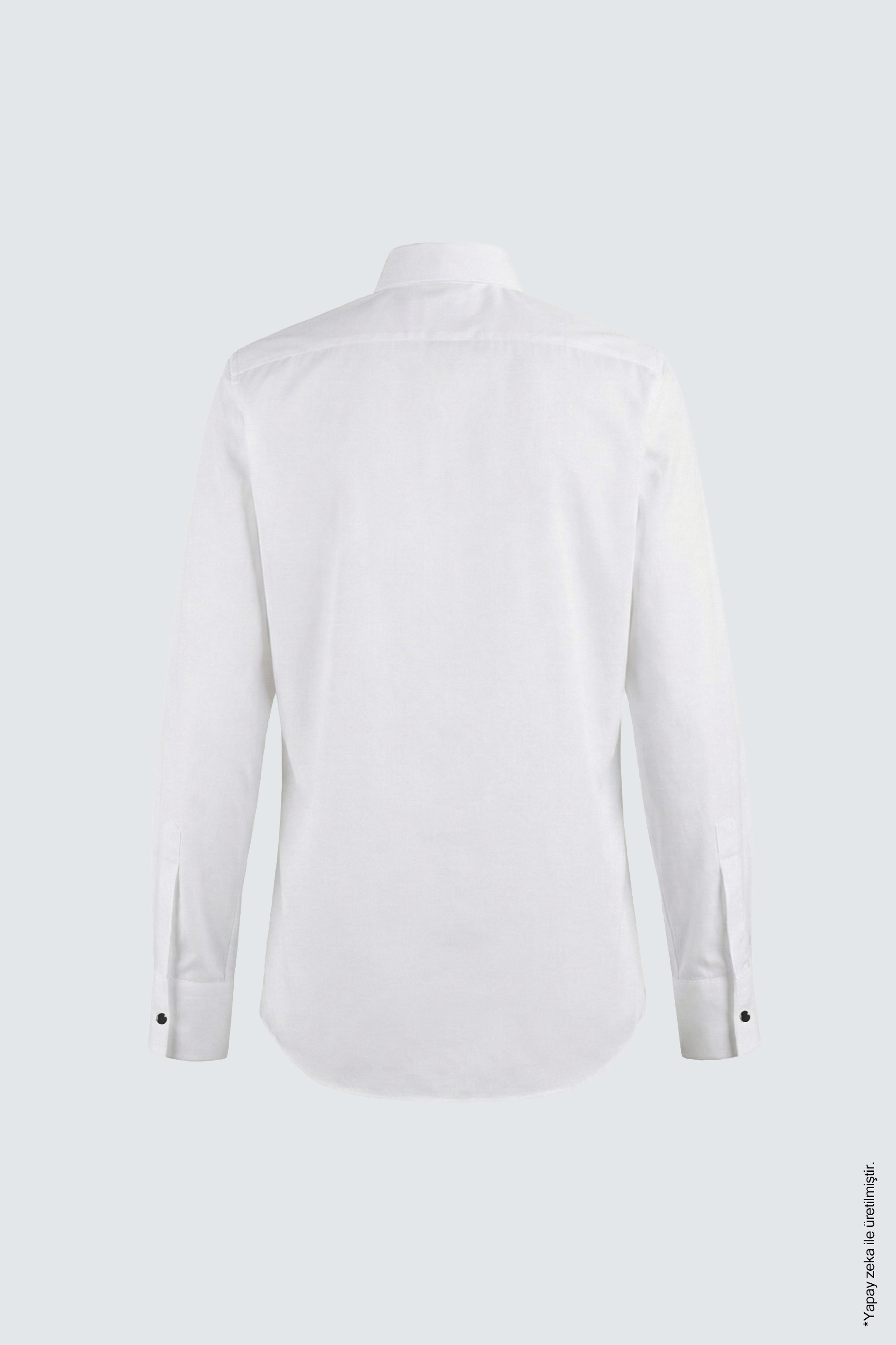 Chemise de marié et de smoking blanche, col cassé, coupe slim, en coton plissé
