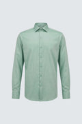 Açık Yeşil Uzun Kol Slim Fit Standart Yaka Pamuklu Kolay Ütülenebilir 4 Mevsim Erkek Gömlek