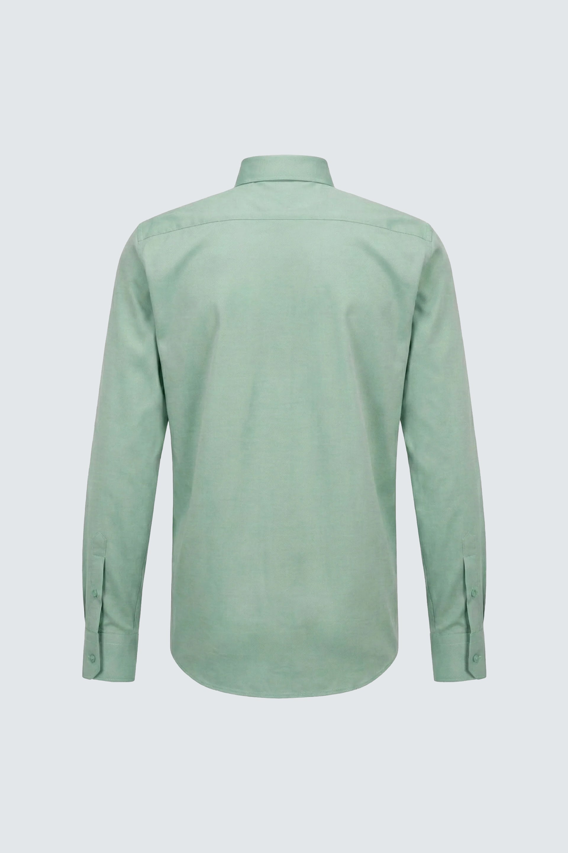 Açık Yeşil Uzun Kol Slim Fit Standart Yaka Pamuklu Kolay Ütülenebilir 4 Mevsim Erkek Gömlek