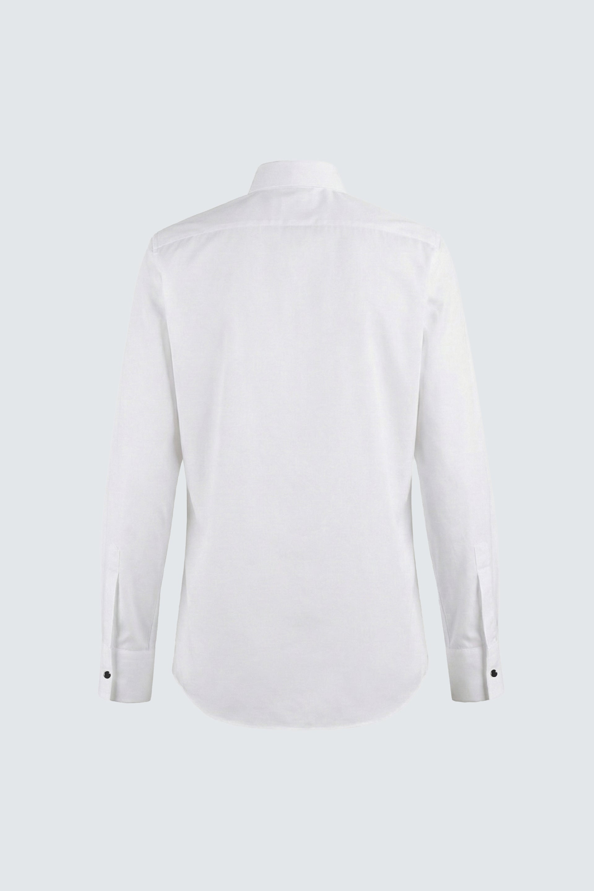 Beyaz Ata Yaka Slim Fit Dar Kesim Pamuk Piliseli Damatlık & Smokin Gömlek