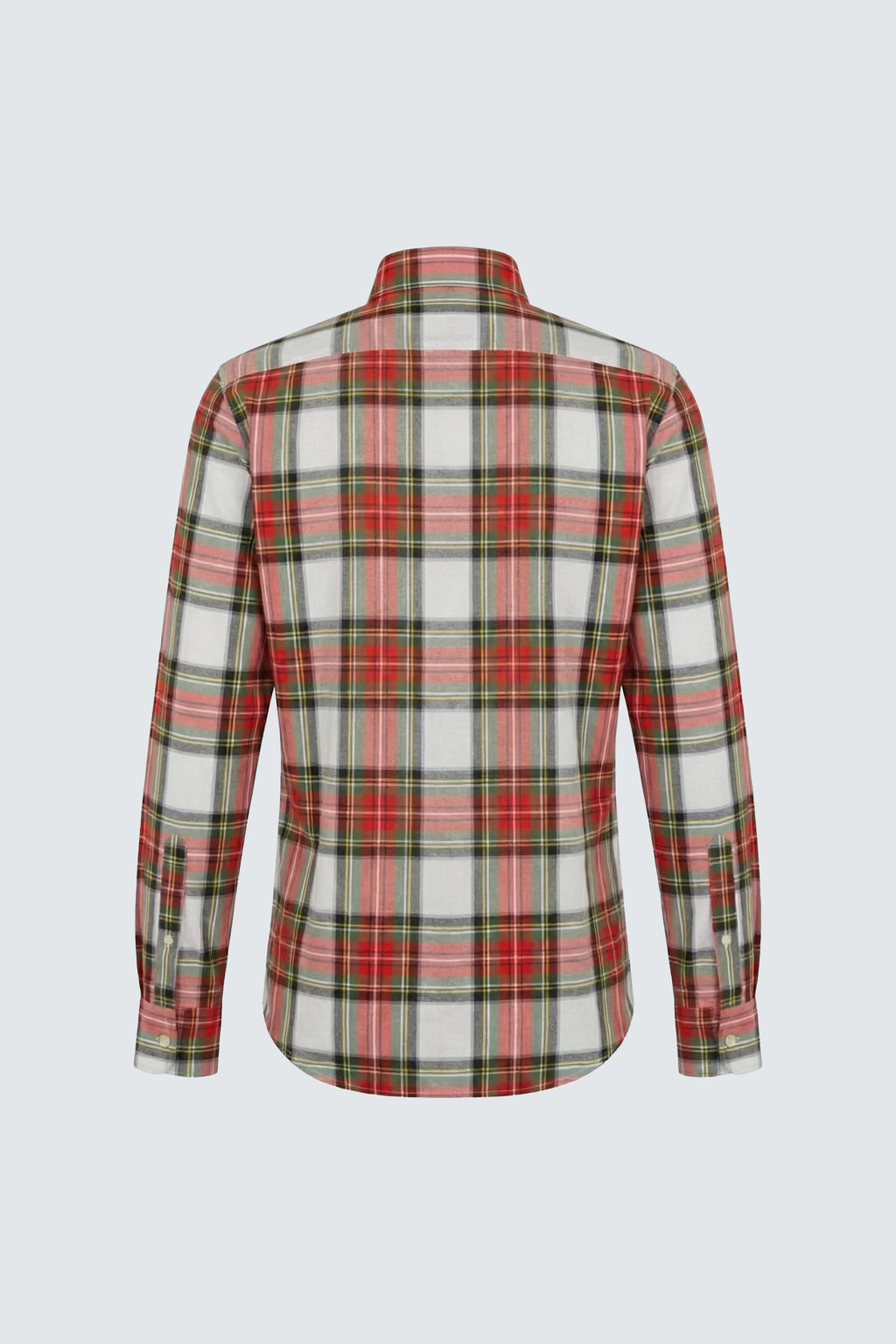 Kırmızı Uzun Kol Slim Fit Pamuk Ekose Gömlek