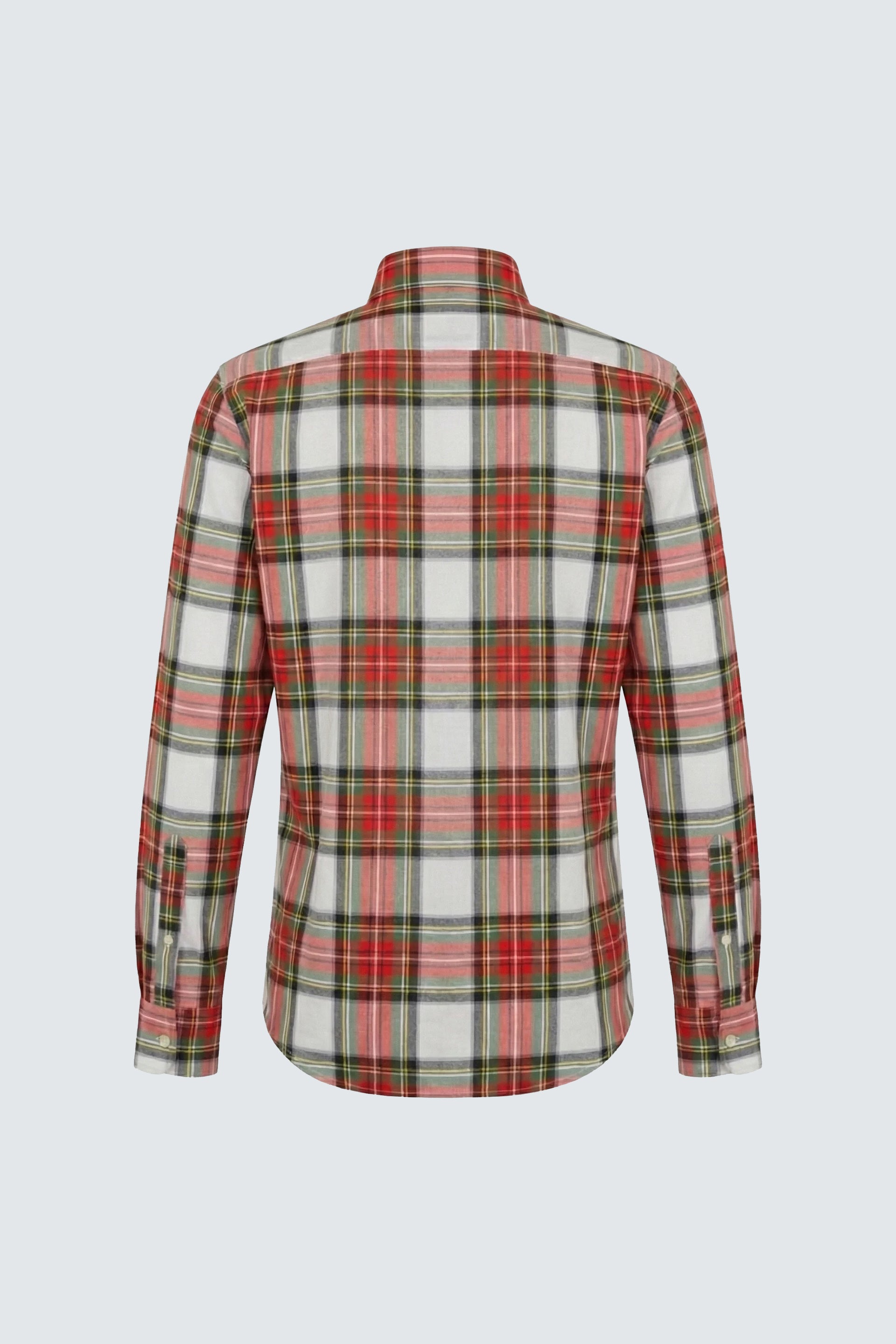 Kırmızı Uzun Kol Slim Fit Pamuk Ekose Gömlek