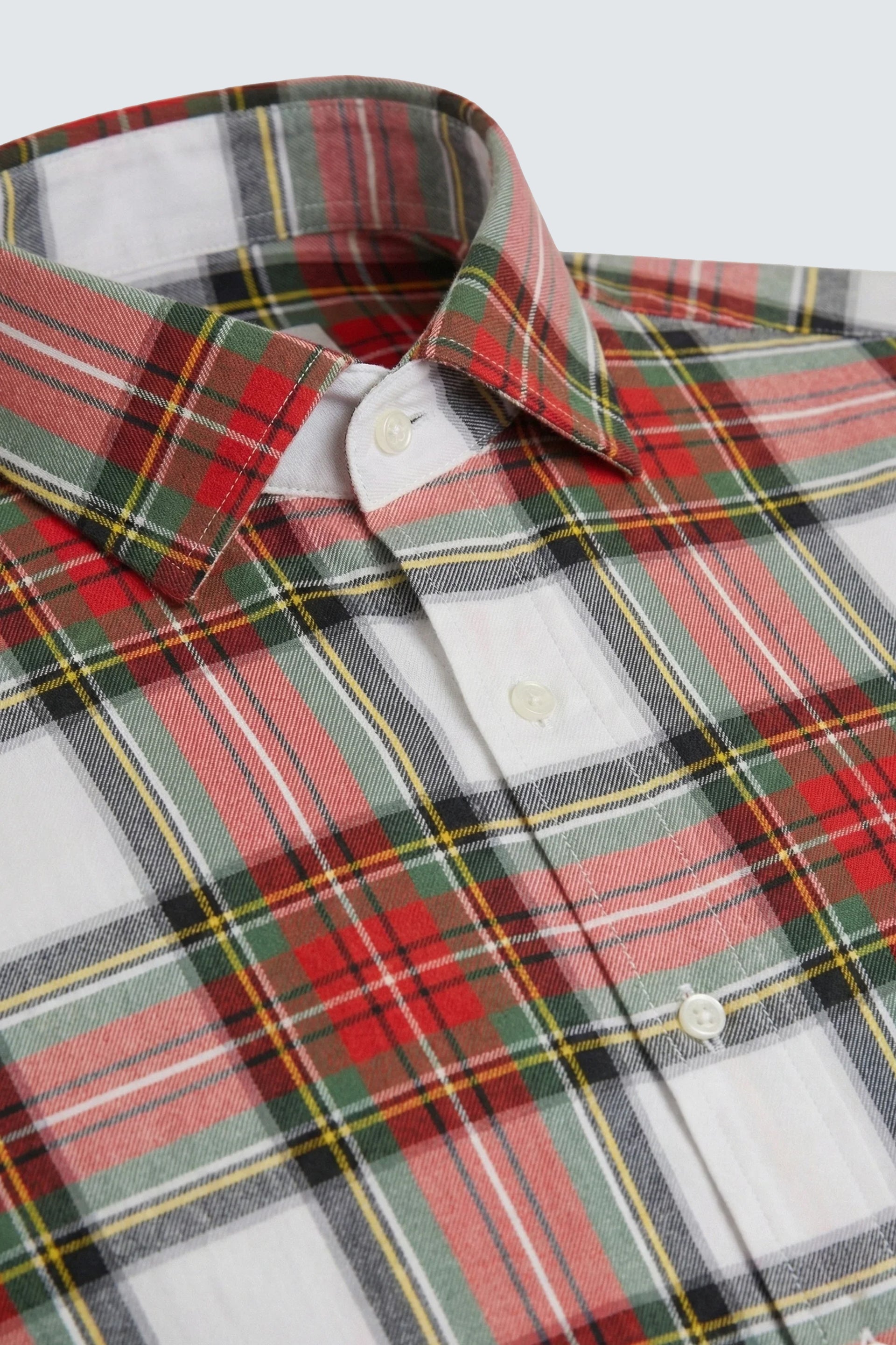 Kırmızı Uzun Kol Slim Fit Pamuk Ekose Gömlek