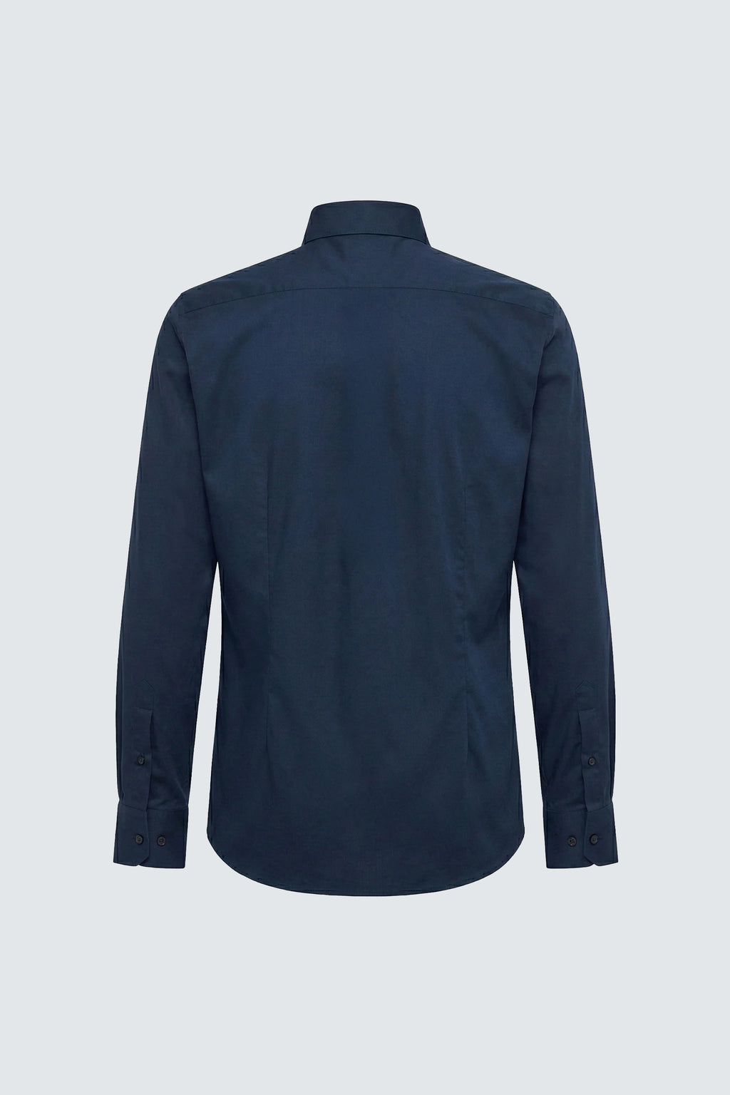 Camicia da Uomo Classica Slim Fit a Manica Lunga Blu Scuro in Cotone per 4 Stagioni