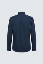 Camicia da Uomo Classica Slim Fit a Manica Lunga Blu Scuro in Cotone per 4 Stagioni