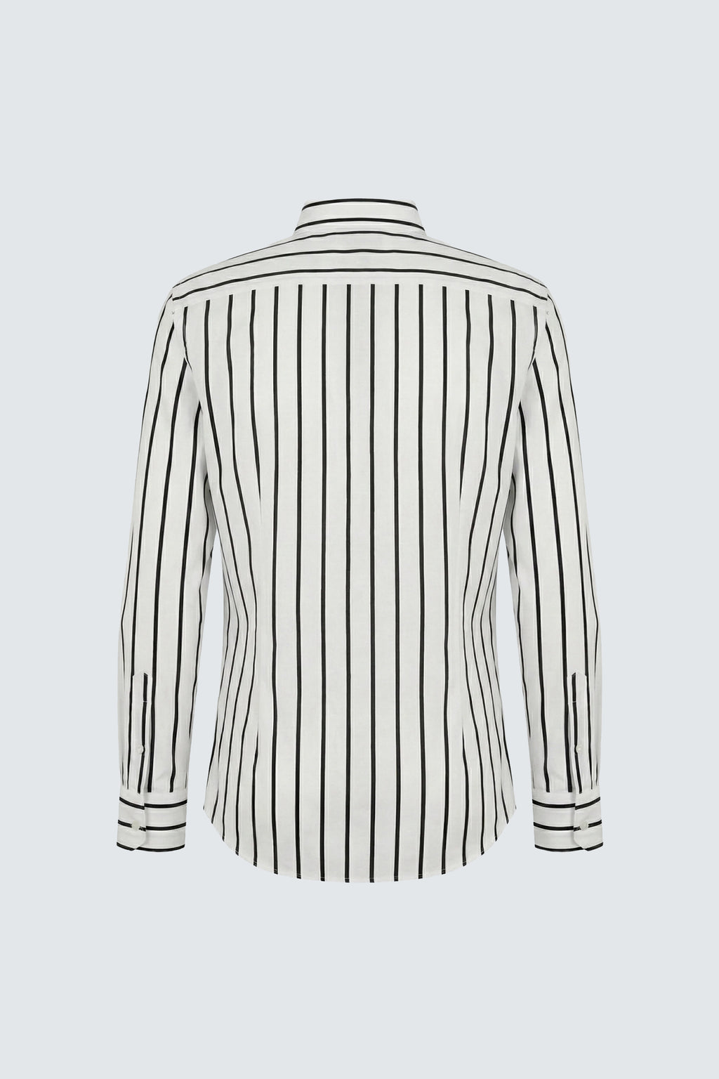 Chemise classique à manches longues en coton rayé noir pour homme