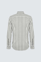 Chemise classique à manches longues en coton rayé noir pour homme