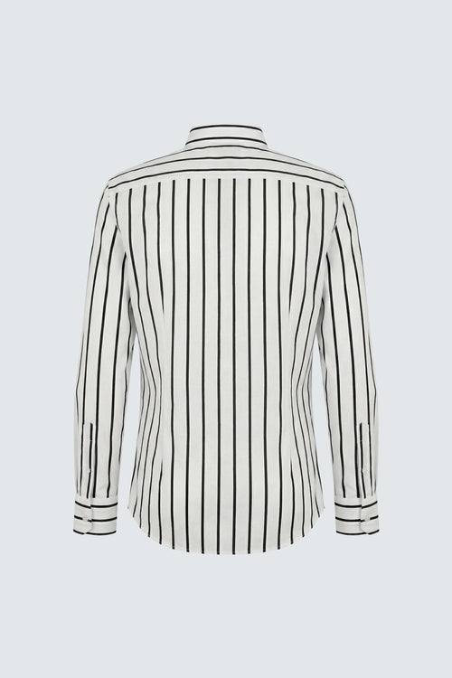 Uzun Kol Klasik Siyah Çizgili Pamuk Erkek Gömlek