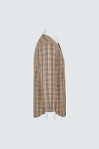 Long Sleeve Slim Fit 100% Cotton Plaid Shirt with Contrast Collar & Cuffs