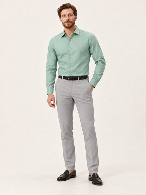 Açık Yeşil Slim Fit Erkek Gömlek – Kolay Ütülenebilir Pamuk