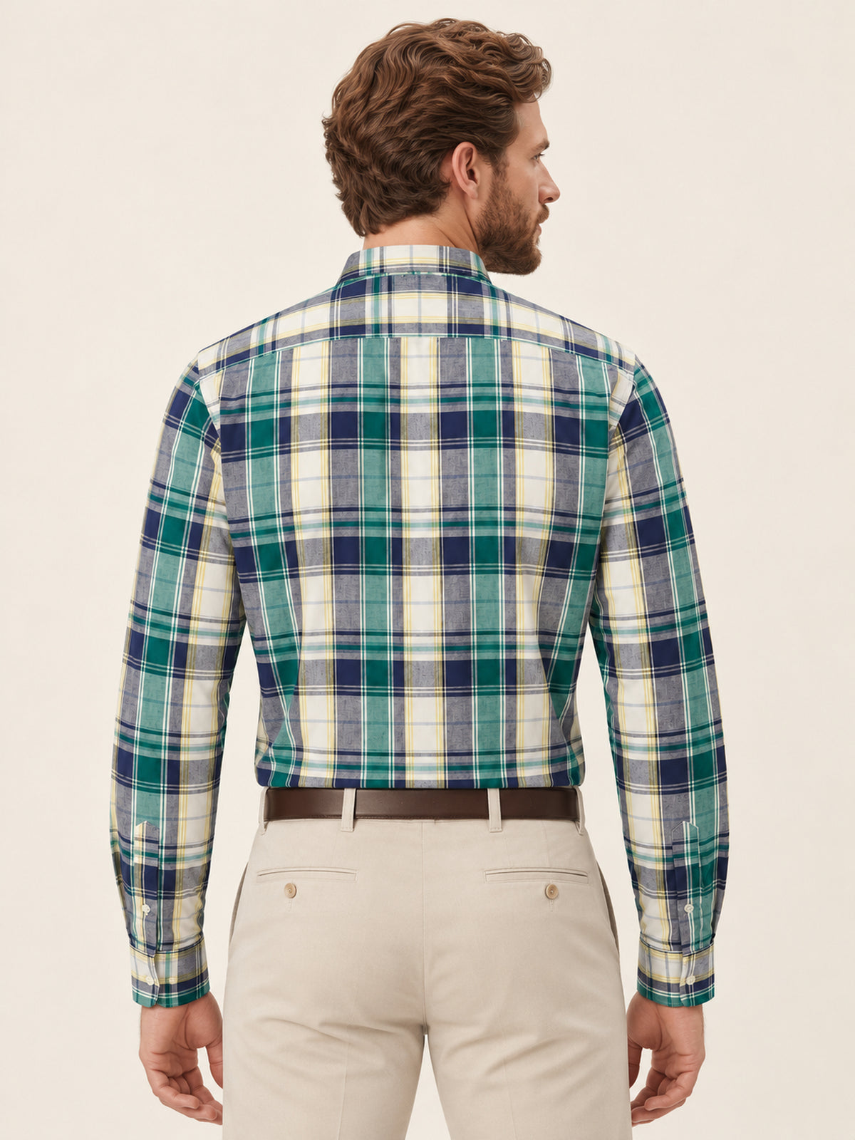 Açık Yeşil Slim Fit Erkek Gömlek – Ekose Pamuk