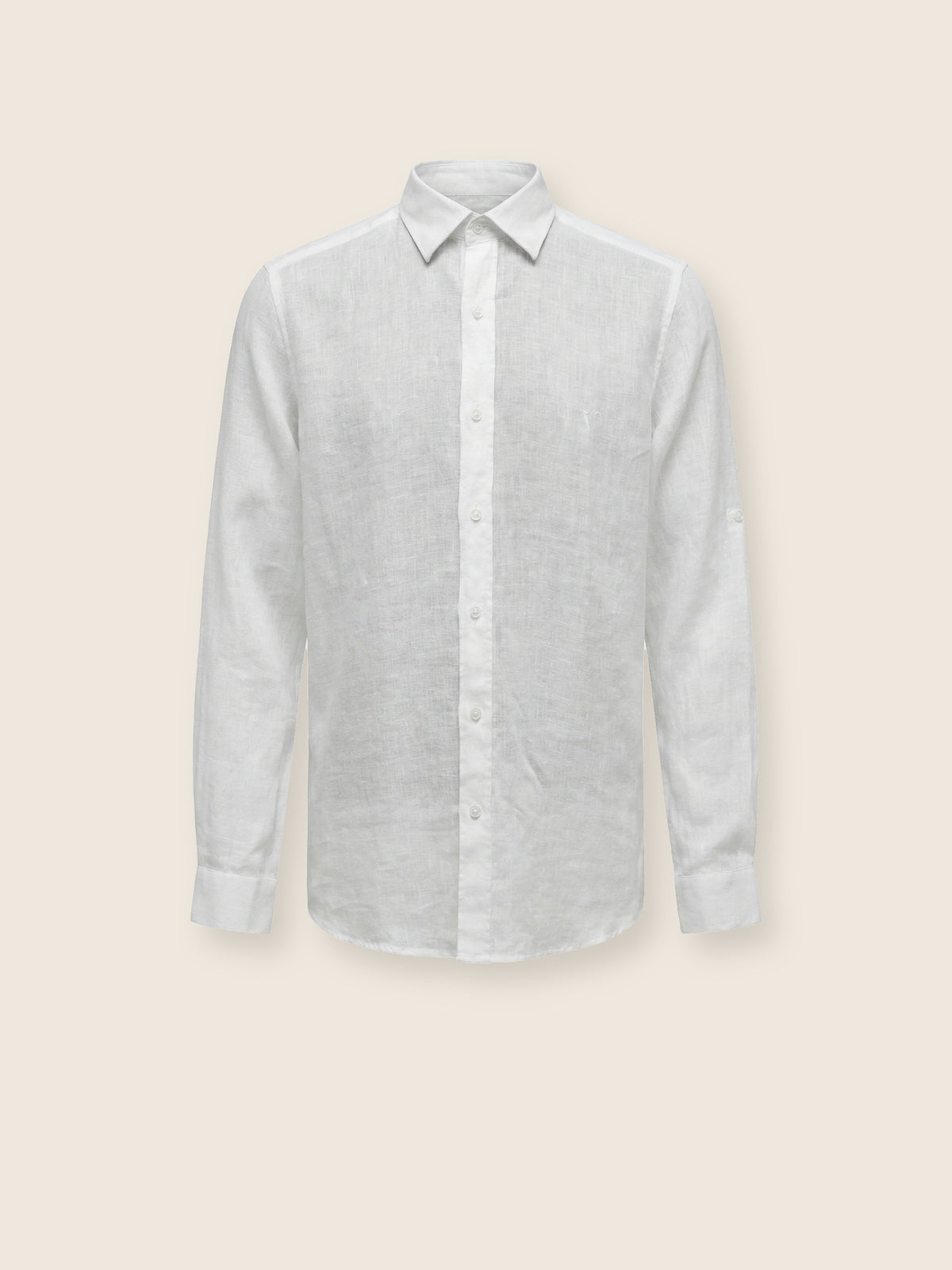 Beyaz Slim Fit Erkek Gömlek – Keten Yazlık