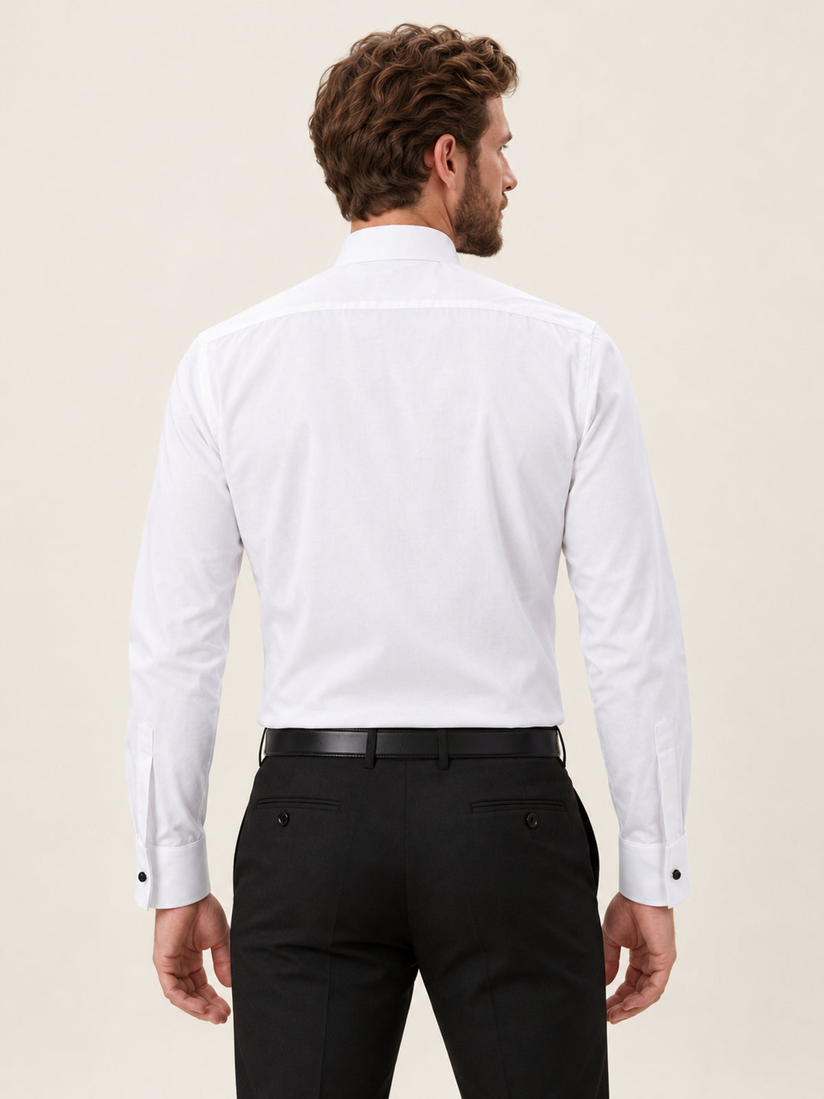 Beyaz Slim Fit Damatlık Gömlek – Ata Yaka Pamuk Piliseli