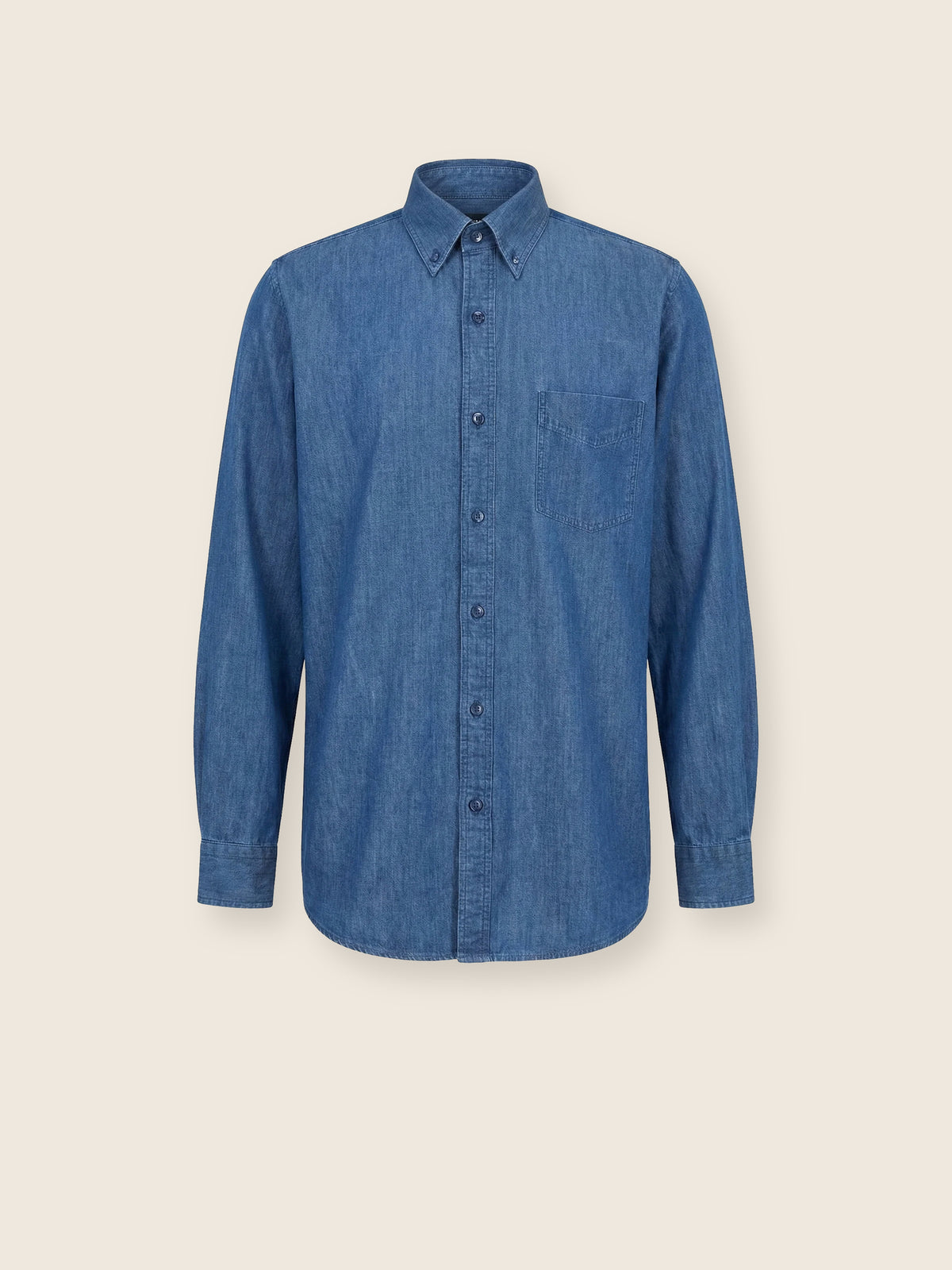 İndigo Denim Erkek Gömlek – Regular Fit Düğmeli Yaka