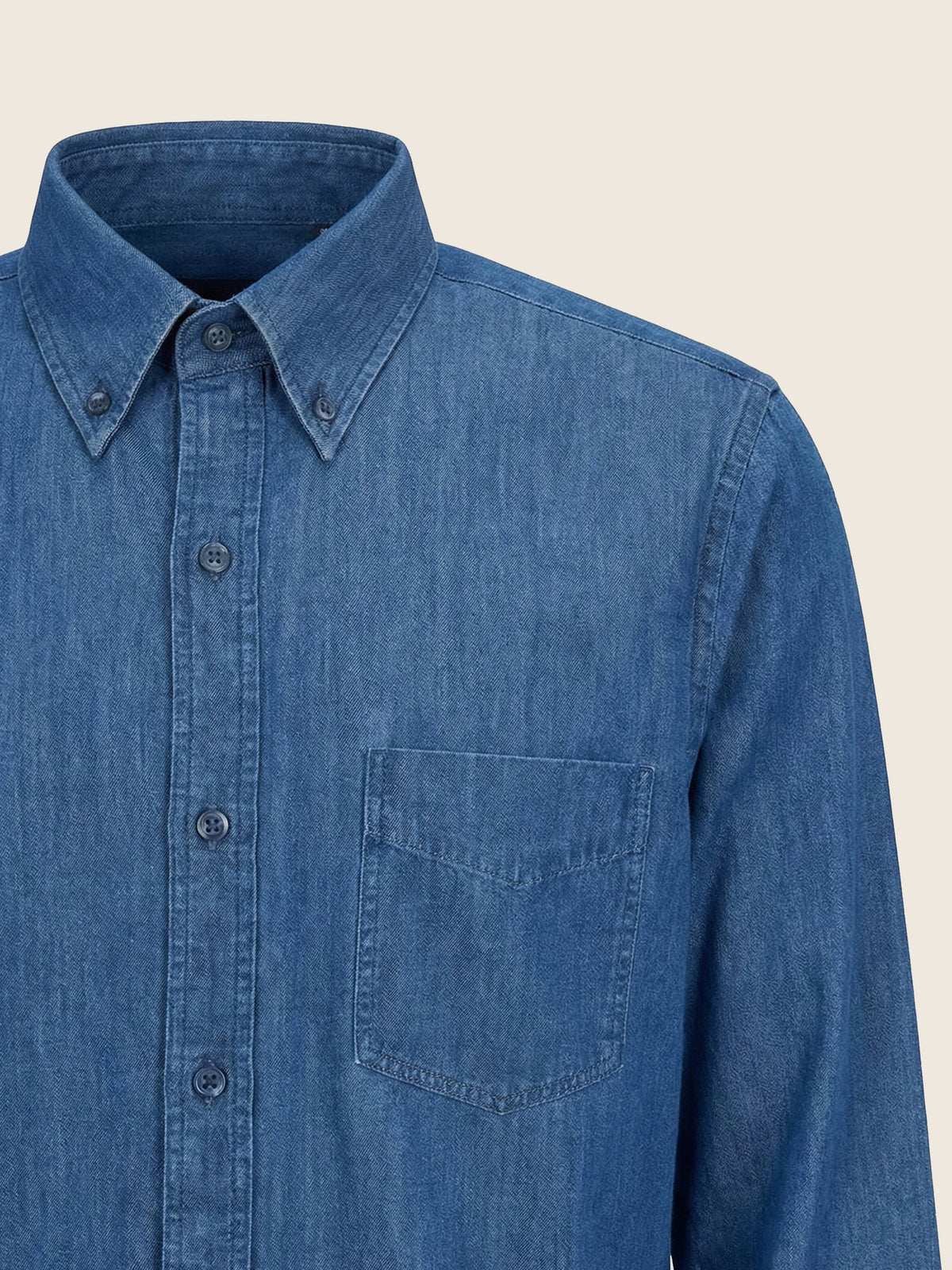 İndigo Denim Erkek Gömlek – Regular Fit Düğmeli Yaka