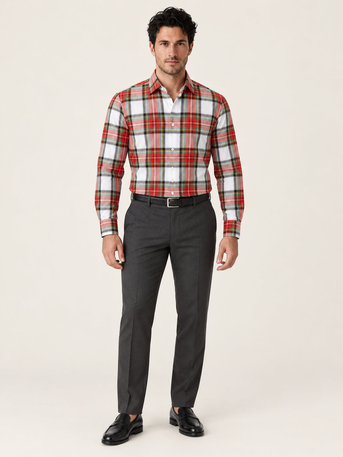 Kırmızı Slim Fit Erkek Gömlek – Ekose Pamuk