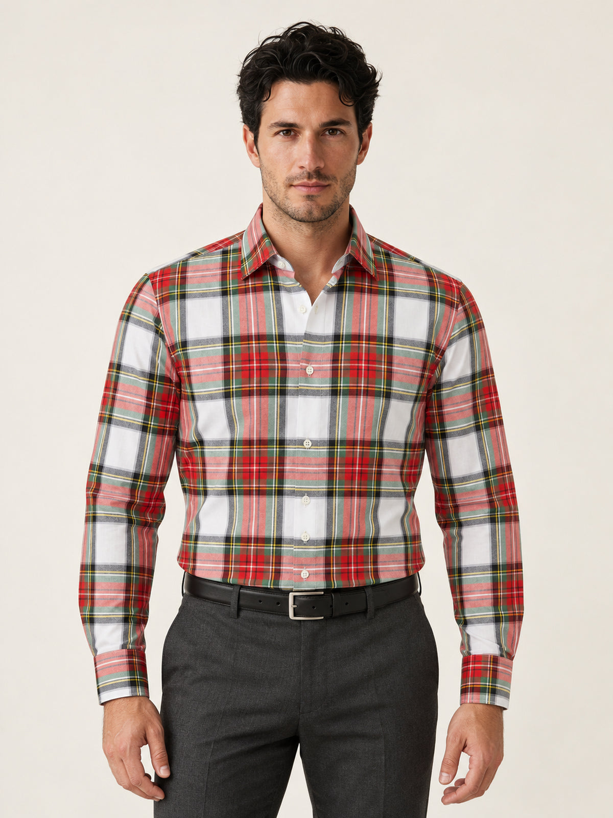 Kırmızı Slim Fit Erkek Gömlek – Ekose Pamuk